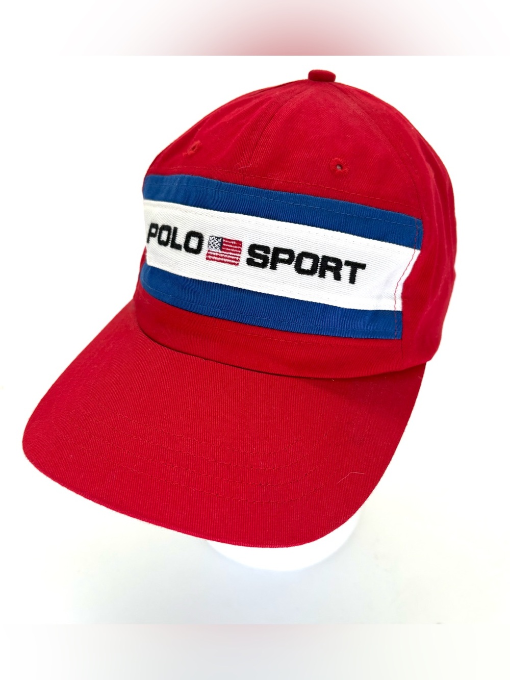 Vtg 90s Polo Sport Ralph Lauren Flag Hat Cap Strap Back